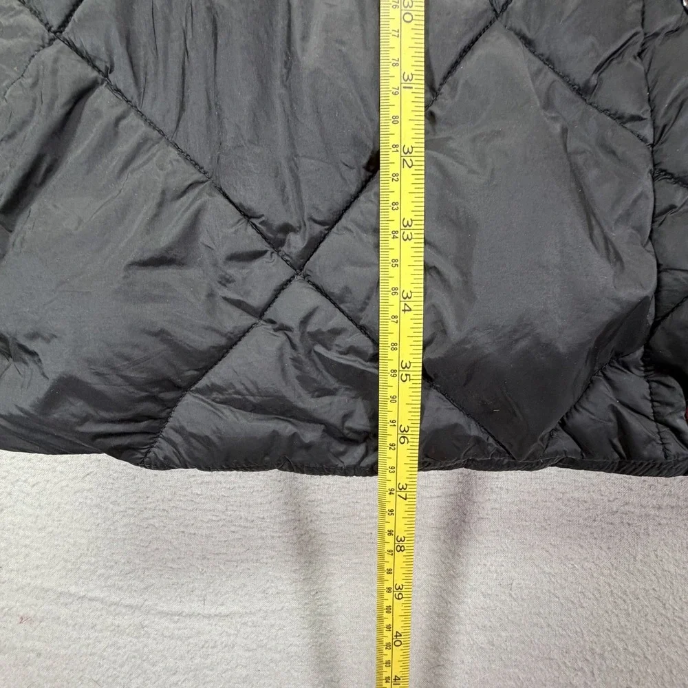 Michael Kors Womens Puffer Coat Regular Black Quilted Hooded Jacket M